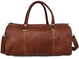 21 Inch Large Leather Duffel Travel Duffle Gym Sports Overnight Weekender Bag