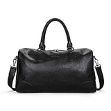 BAIGIO Men's Vintage Duffel Weekend Bag Oversize Travel Tote Faux Leather Overnight Duffle (Black)