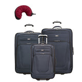 Skyway Epic | 4-Piece Set | 21" and 25" and 28" Expandable Uprights, Travel Pillow (Surf Blue)