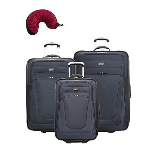 Skyway Epic | 4-Piece Set | 21" and 25" and 28" Expandable Uprights, Travel Pillow (Surf Blue)