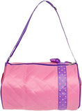 Silver Lilly Girls Dance Bag - Quilted Duffle Bag w/Lavender Bow (Light Pink)