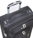 Dejuno Cirrus Lightweight Nylon 3-Piece Spinner Luggage Set-Black