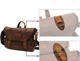 AUGUR Vintage Messenger Bag Ipad Bag Retro Canvas Crossbody Satchel Sling Bag (Khaki)