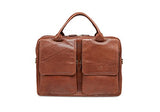 Mancini Leather Goods Double Compartment Briefcase for 15.6" Laptop and Tablet