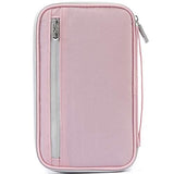 Passport Wallet, RFID Family Travel Passport Holder With Hand Strap, RFID Blocking Credit Card Wallet For Men & Women, Trip Document Organizer Fits Phone And Tickets, by VanFn P.Travel Series (Pink)