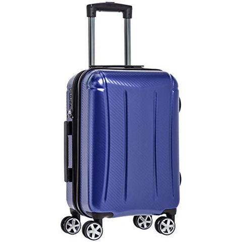 AmazonBasics Oxford Luggage Expandable Suitcase with TSA Lock Spinner, 20-Inch Carry-On, Blue