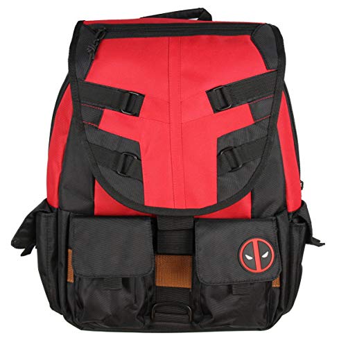 bioworld marvel deadpool laptop backpack Shop Deadpool Black And Red Laptop Backpack – Luggage Factory