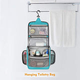 Gonex Hanging Toiletry Bag, Travel Organizer Bag for Makeup and Toiletries, Men and Women Blue