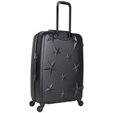 Aimee Kestenberg Women'S 24" Embossed Star Lightweight Abs 4-Wheel Upright Checked Luggage, Black