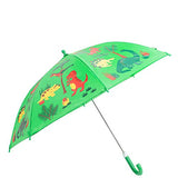 Babalu Kids Umbrella - Childrens 18 Inch Rainy Day Umbrella - Dinosaurs Green/Red