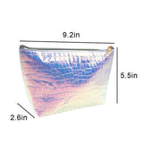 Aibearty Women Holographic Geometric Clutch Handbag Leather Makeup Purse Cosmetic Toiletry Bag