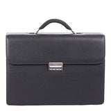Bugatti Sartoria Medium Top Grain Leather Briefcase, Leather, Black