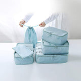 Packing Cubes for Travel, 8Pcs Compression Travel Cubes Set Foldable Suitcase Organizer Lightweight Luggage Storage Bag (Blue)