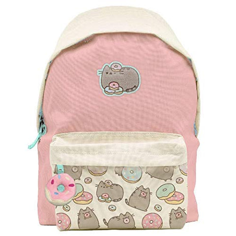 Pusheen Cat Donuts Zipper Backpack with Front Pocket and Donut Charm