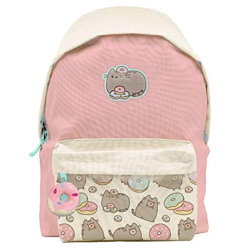 Pusheen Cat Donuts Zipper Backpack with Front Pocket and Donut Charm