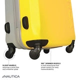 Nautica Hardside Carry On Luggage - 20 Inch Spinner Wheels Suitcase Lightweight Rolling Travel Bag for Under Seat, Yellow/Silver