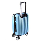 GHP Blue ABS Plastic Hard Shell Luggage Trolley Suitcase Bag with Rolling Wheels
