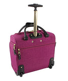 Steve Madden Luggage Wheeled Suitcase Under Seat Bag (Peek-A-Boo Purple)