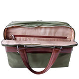 McKlein, N Series, Hartford, Nano Tech-Light Nylon with Leather Trim, Nylon Dual Compartment Briefcase, Green (18581)