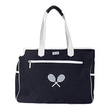 Ame & Lulu Kensington Crossed Racquet Court Bag (Aqua/Black)