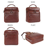Banuce Small Vintage Full Grain Italian Leather Messenger Bag for Men Tote Satchels Crossbody Bag