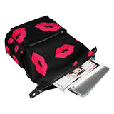 Colourlife Red Lips Stylish Casual Shoulder Backpacks Laptop School Bags Travel Multipurpose