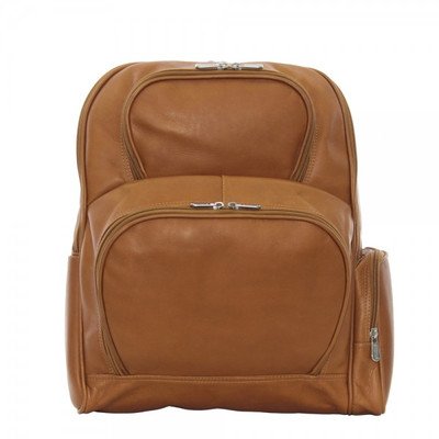 Piel Leather Half-Moon Laptop Backpack, Saddle