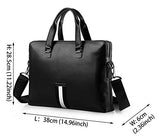 Saierlong New Mens Black Genuine Leather Briefcase Shoulder Laptop Business Bag