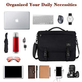 Messenger Bag for Men, Briefcases Lightweight Men's Laptop Bag 15.6 inch Water Resistant Crossbody School Satchel Bags for Boys Computer Work Office Bag with Shoulder Strap, Black