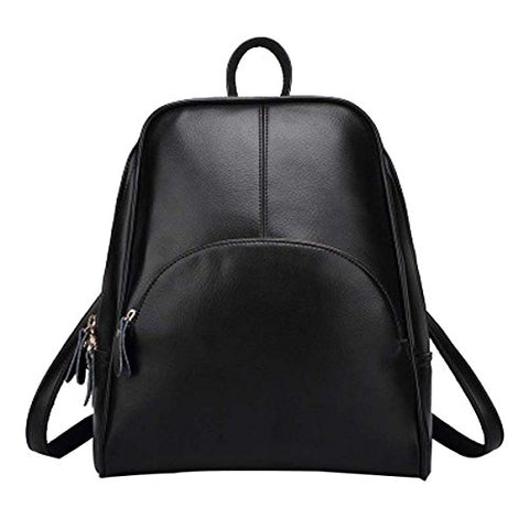 ABage Women's Backpack Purse Vintage Genuine Leather Travel Lightweight Backpack, Black