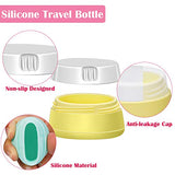 Selizo Travel Bottles Containers Silicone and Plastic Cream Jars with TSA Approved Toiletry Case for Toiletries Cosmetic Makeup Body Hand Cream Lotion Shampoo