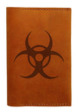 Biohazard Sign Handmade Genuine Leather Passport Holder Case Hlt_01