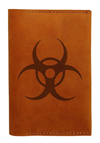 Biohazard Sign Handmade Genuine Leather Passport Holder Case Hlt_01