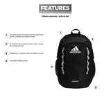 adidas Excel Backpack, Black Black/White Webbing, One Size