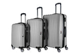 Brio Luggage 3-Piece Hardside Spinner Expandable Suitcase Set #1600 (Silver)
