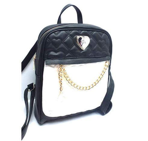 Betsey Johnson Swag Chain Backpack Black/Cream Shoulder Bag