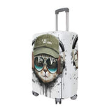Luggage Cover Cool Music Cat Suitcase Protector Travel Luggage 18-32 Inch