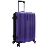 Traveler’S Choice Tasmania Polycarbonate Expandable 8-Wheel Spinner 3-Piece Luggage Set, Purple