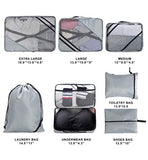 7 Set Packing Travel Organizer with Shoes Bag, Waterproof Mesh Travel Luggage Accessories Packing Cubes Set (Purple-Ba6)