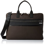 Calvin Klein Men'S Nylon With Saffiano Trim Slim Attache, Dark Chocolate Brown