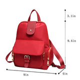 ABage Women's Waterproof Nylon Backpack Chic Travel Daypack College School Backpack, Wine Red