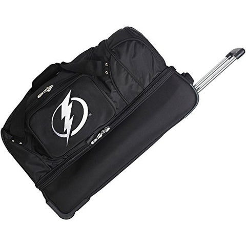 Nhl Tampa Bay Lightning Rolling Drop-Bottom Duffel Bag, 27 X 16 X 14", Black