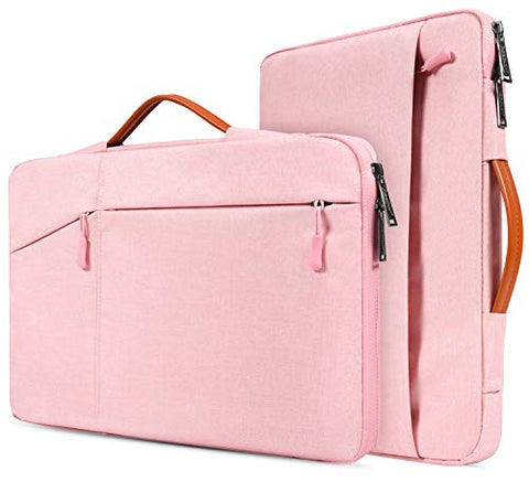 11.6-12.9 Inch Laptop Briefcase Bag for DELL XPS 13 9380, Lenovo Chromebook C330, Samsung Chromebook Pro 12.2 12.3, Surface Pro 6/5, Google Pixel Slate, 360° Protective Notebook Bag Girls Women,Pink