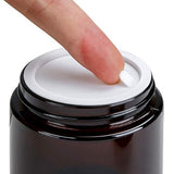 Encheng 12Pack of 4 oz Amber Round Glass Jars, with Inner Liners and black Lids,Empty Cosmetic Containers,Cream jars … …