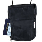 Alpine Swiss Travel Wallet Neck Pouch Under Clothing Security Stash Bag Black