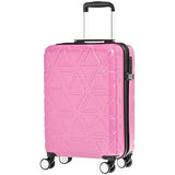 AmazonBasics Pyramid Luggage Spinner with TSA Lock, 20-Inch Carry-On, Pink