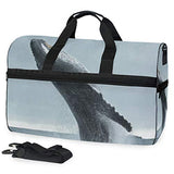 Travel Tote Luggage Weekender Duffle Bag, Humpback Whale Large Canvas shoulder bag with Shoe