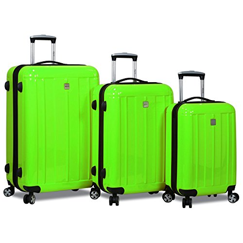 Dejuno Contour 3-Piece Hardside Spinner Tsa Lock, Apple Green
