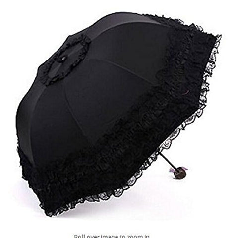 Wendin Travel Umbrella olding UV Resistance Princess Lace Parasol Umbrella Sun Umbrella For Women Girls