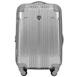 Travelers Club Polaris Hardside Metallic Spinner Luggage, Silver, Carry-On 20-Inch